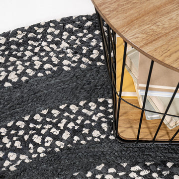 Abyss Braided Bohemian Coastal Round Jute Area Rug